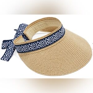 SEA & GRASS
Women's Straw Visor With Ribbon, Navy
Pre-Owned-tags removed unused